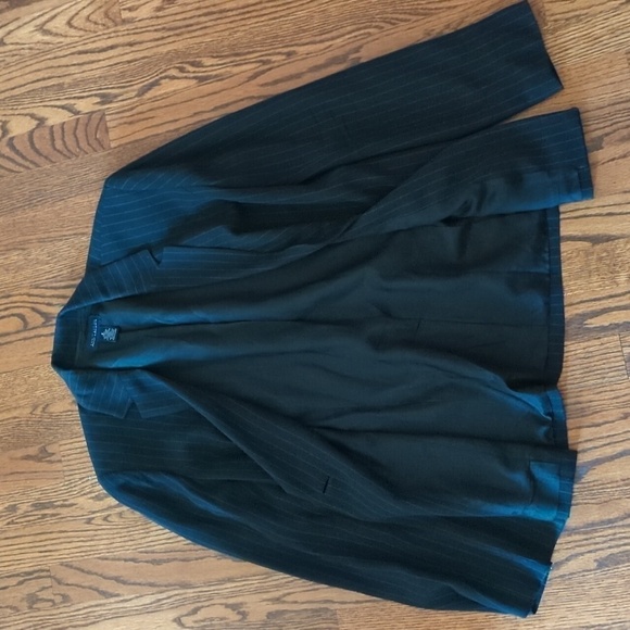 Ann Taylor Blazer wool blend black pinstripe Mob Wife Academia classic  Sz 8 - Picture 7 of 10